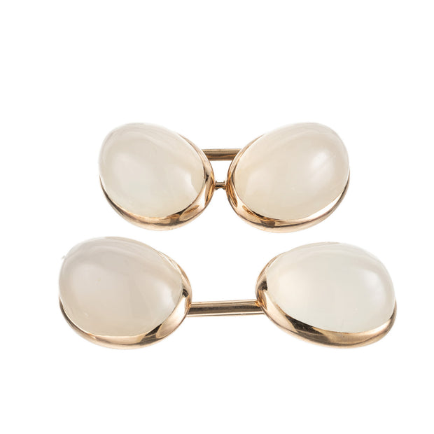 Moonstone Rose Gold Double Sided Cufflinks