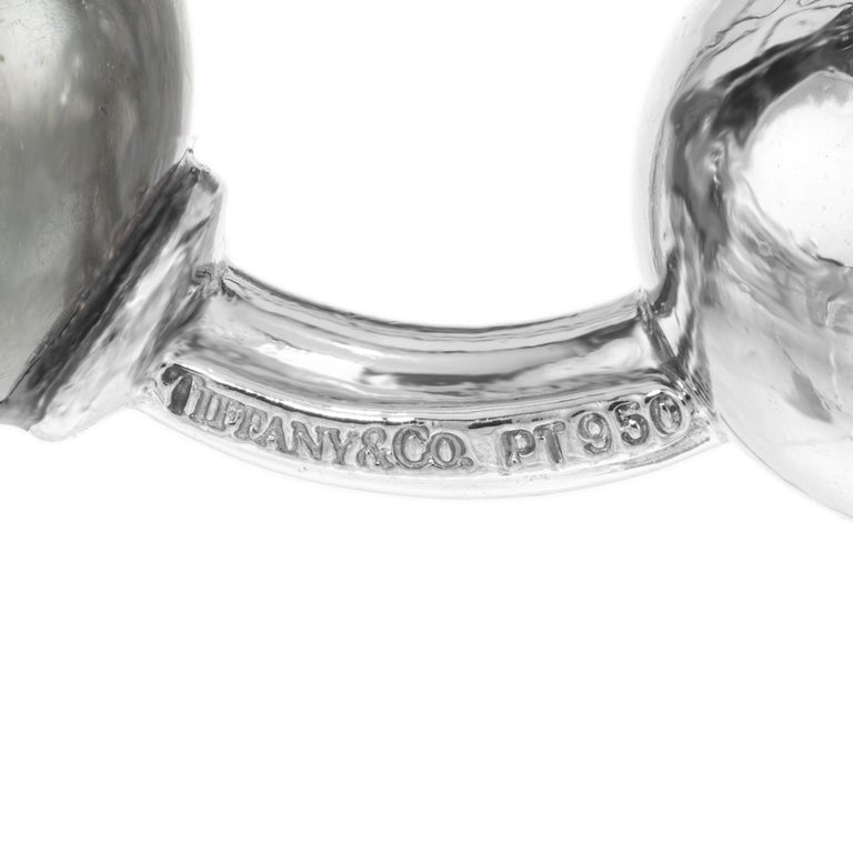 Tiffany & Co .20 Carat Diamond Black Pearl Platinum Barbell Cufflinks – image 5