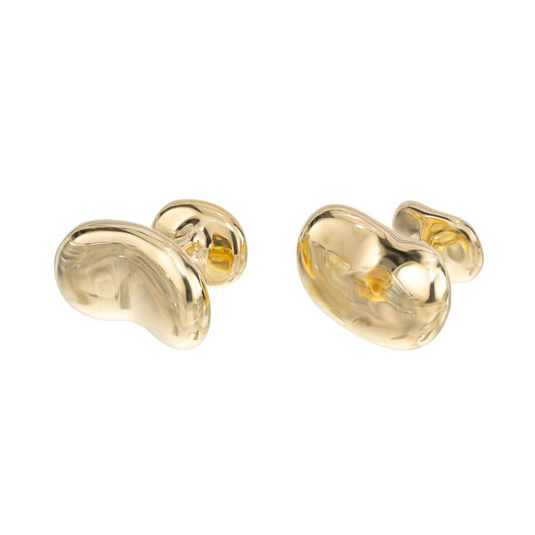 Tiffany & Co Elsa Peretti Yellow Gold Bean Cufflinks – image 3
