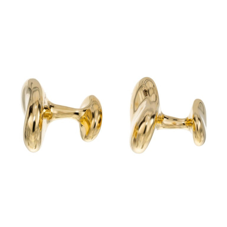 Tiffany & Co Elsa Peretti Yellow Gold Bean Cufflinks – image 4
