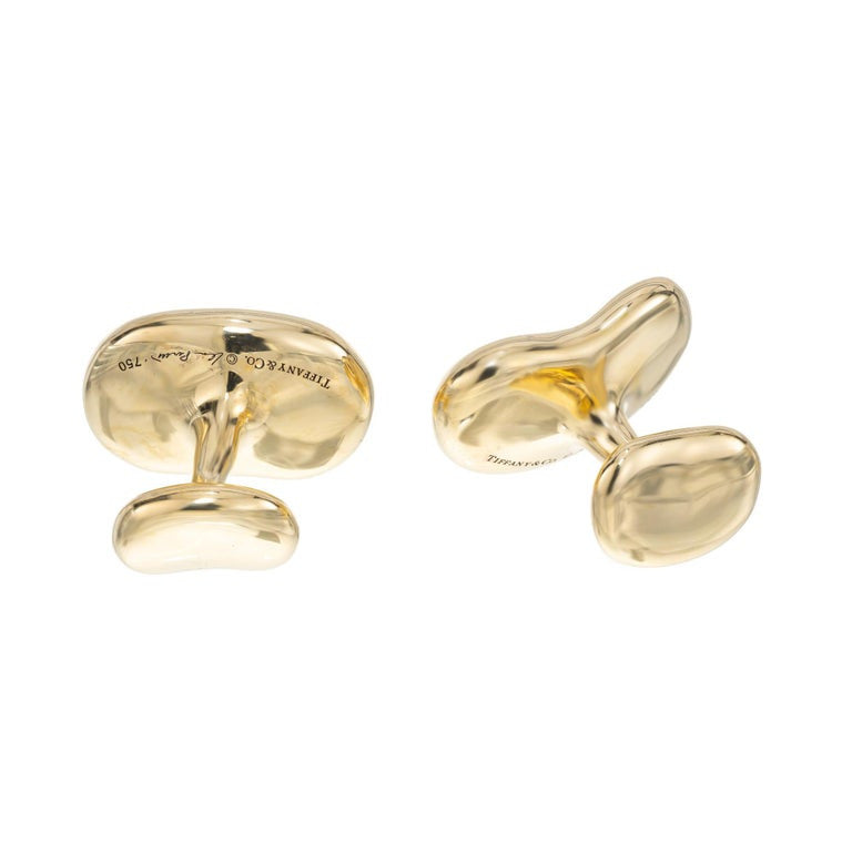 Tiffany & Co Elsa Peretti Yellow Gold Bean Cufflinks – image 5