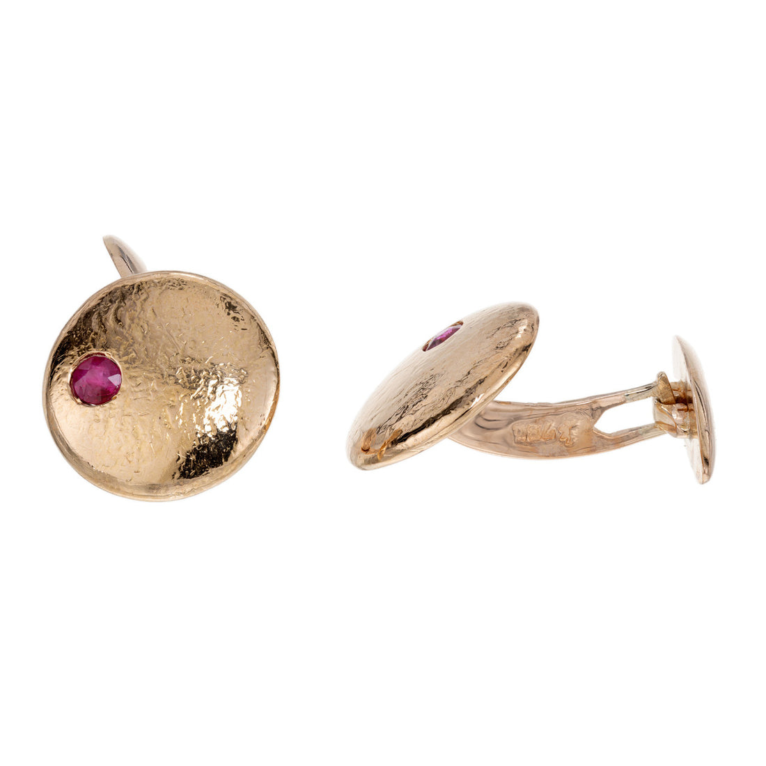 .30 Carat Ruby Yellow Gold Cufflinks – image 2
