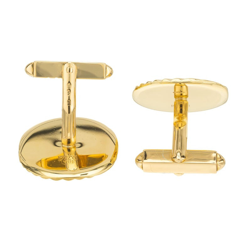 GIA Certified Lapis Lazuli Yellow Gold Cufflinks – image 4