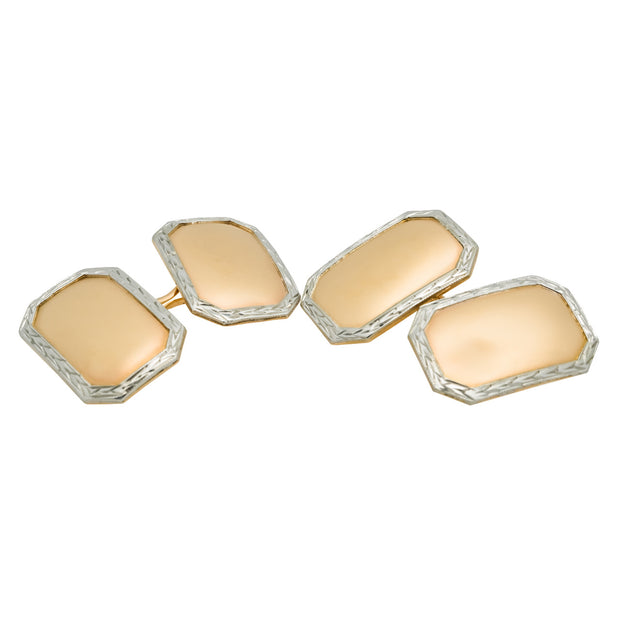 Two Tone Gold Octagonal Double Sided Cufflinks