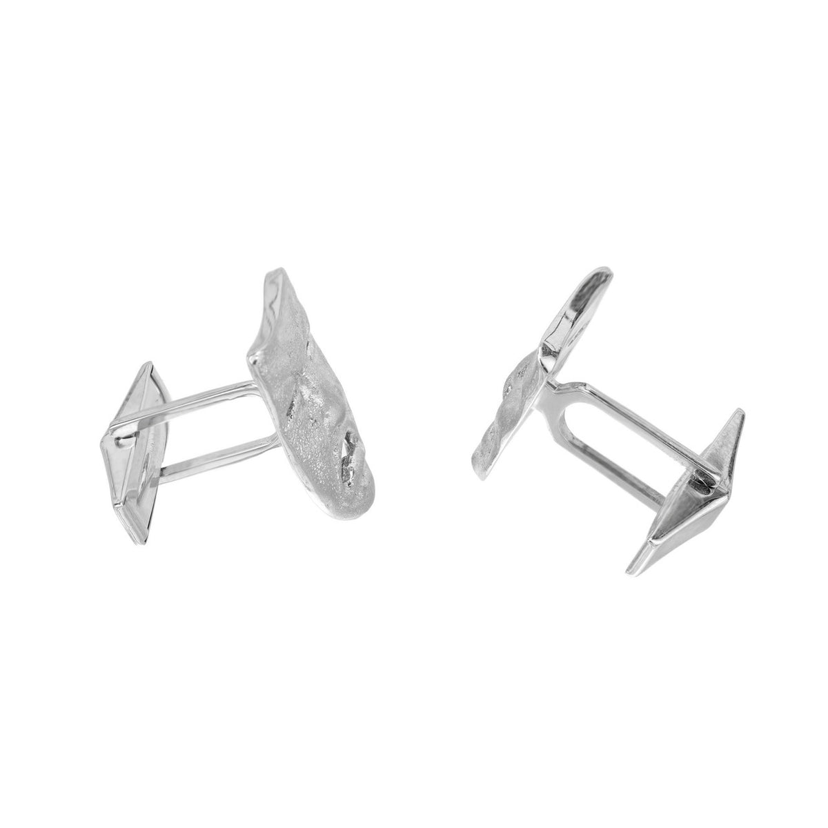 White Gold Comedy and Tradgedy Cufflinks – image 3