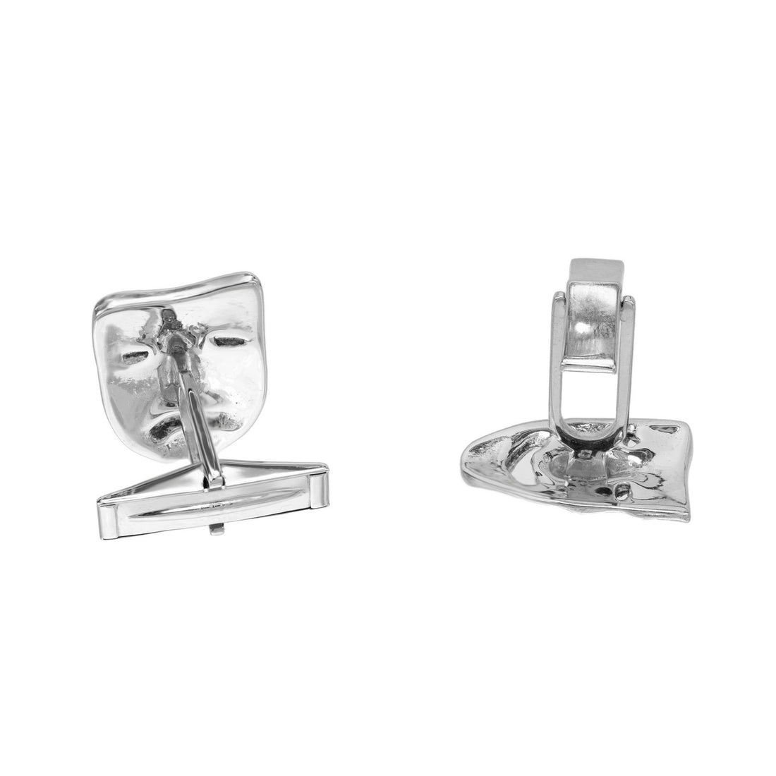 White Gold Comedy and Tradgedy Cufflinks – image 4