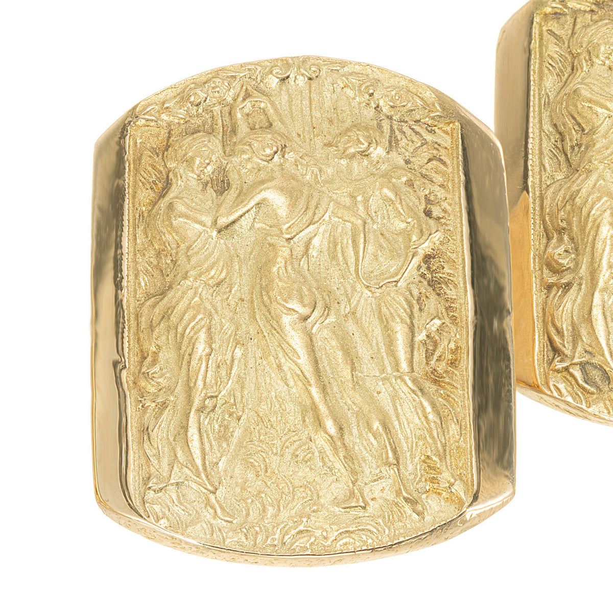 Yellow Gold Three Muses Graces Double Sided Cufflinks – image 2