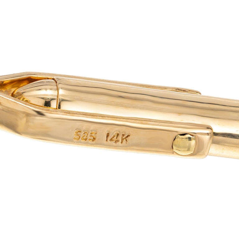 .78 Carat Diamond Halo Yellow Gold Domed Rectangular Cufflinks – image 5
