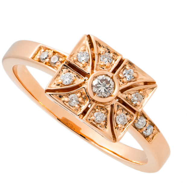.17 Carat Diamond Halo 14k Rose Gold Engagement Ring