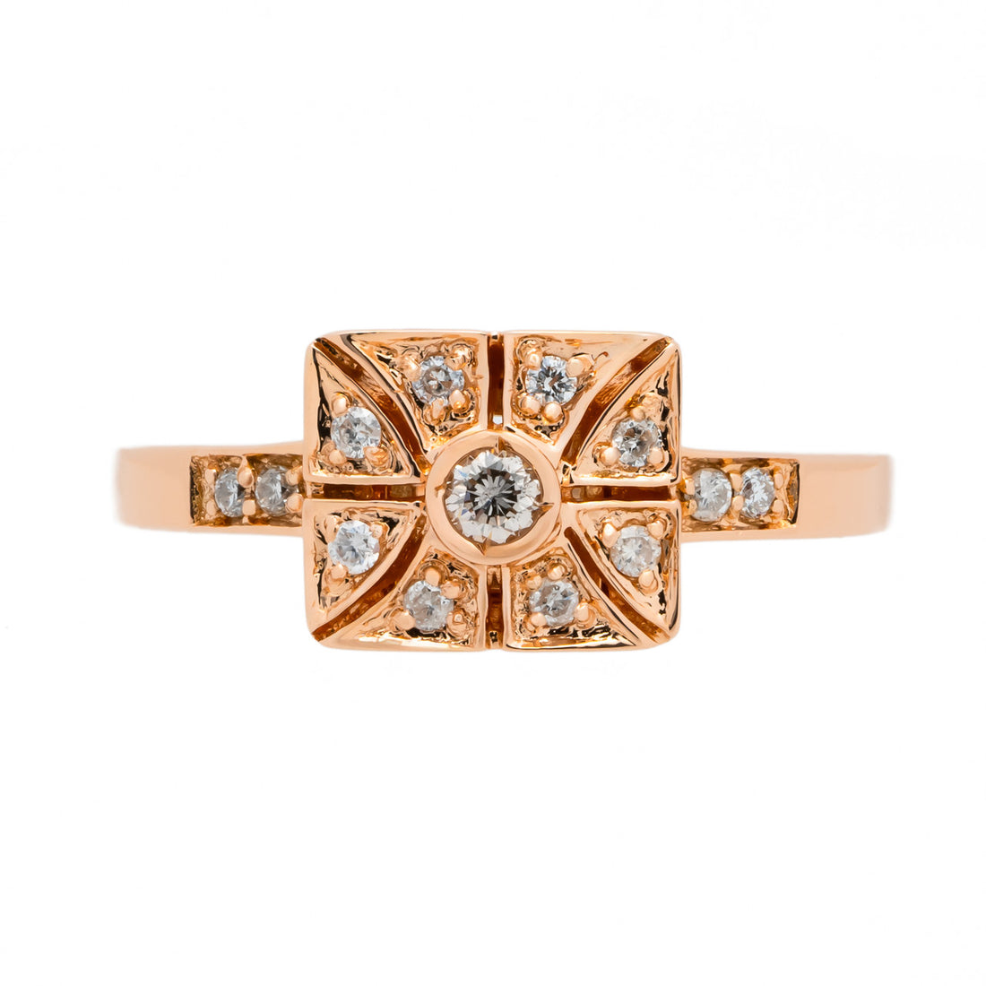 .17 Carat Diamond Halo 14k Rose Gold Engagement Ring – image 2