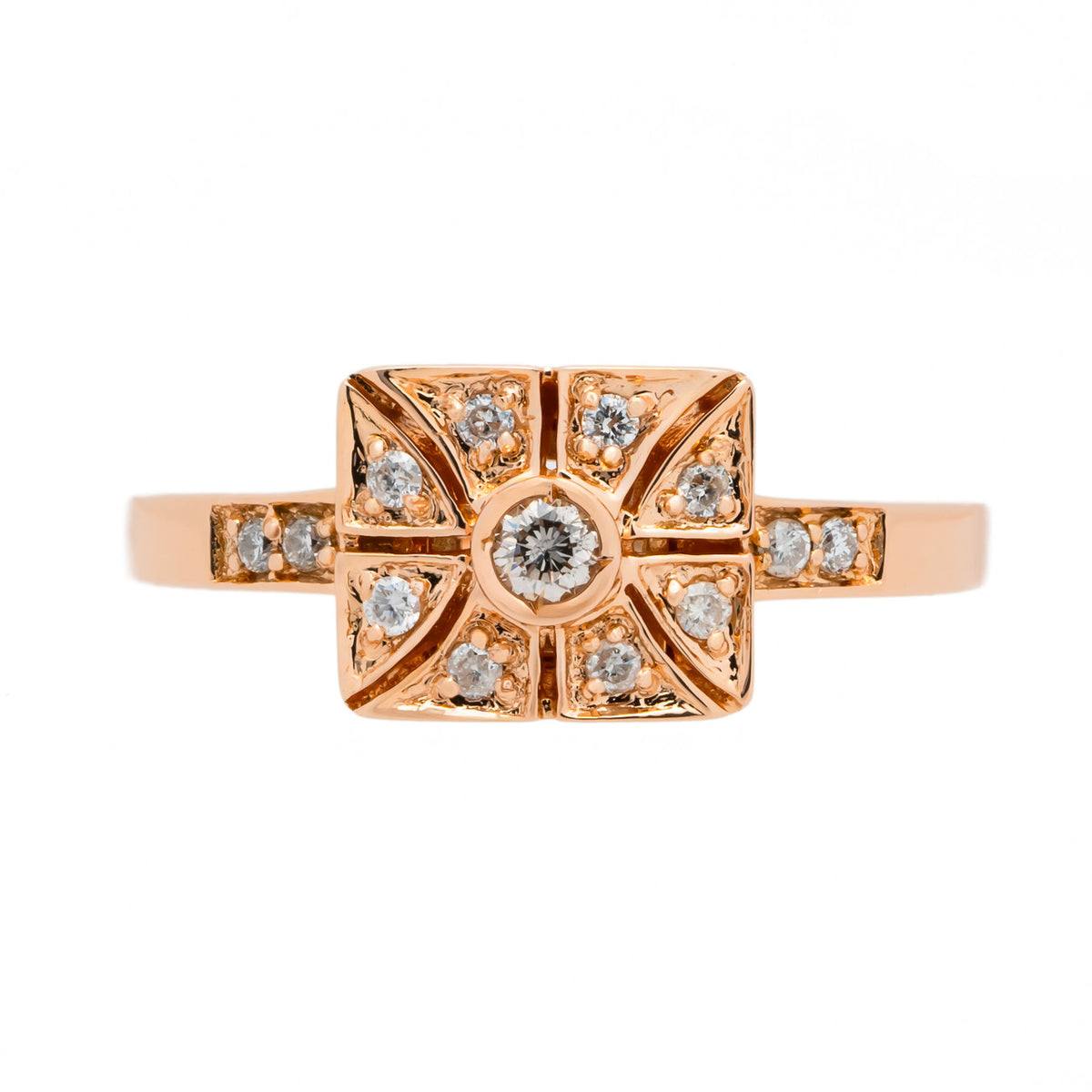 .17 Carat Diamond Halo 14k Rose Gold Engagement Ring – image 2