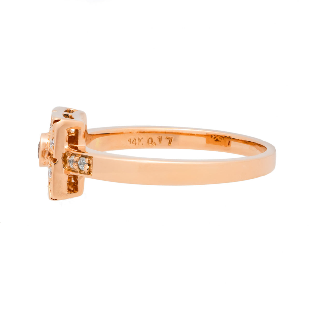 .17 Carat Diamond Halo 14k Rose Gold Engagement Ring – image 4