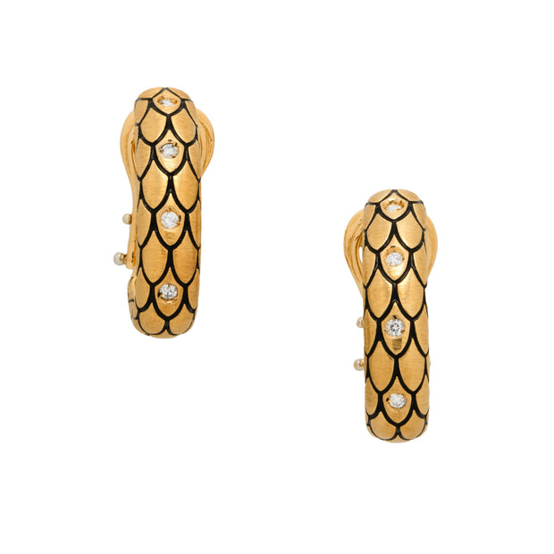 Roberto Coin .10 Carat Diamond Ruby Yellow Gold Earrings