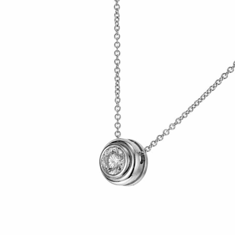 .72 Carat Diamond Round Brilliant Cut White Gold Slide Pendant Necklace – image 2