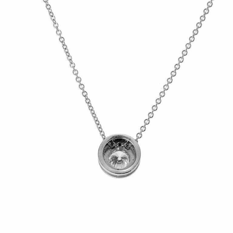 .72 Carat Diamond Round Brilliant Cut White Gold Slide Pendant Necklace – image 4