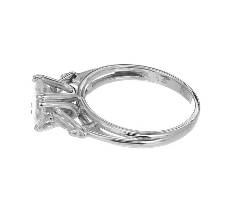 GIA Certified 1.54 Carat Diamond Baguette 14k White Gold Three-Stone Engagement Ring – image 4