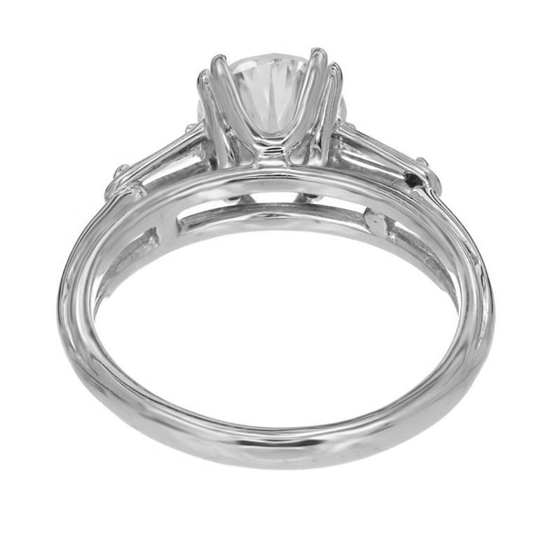 GIA Certified 1.54 Carat Diamond Baguette 14k White Gold Three-Stone Engagement Ring – image 5