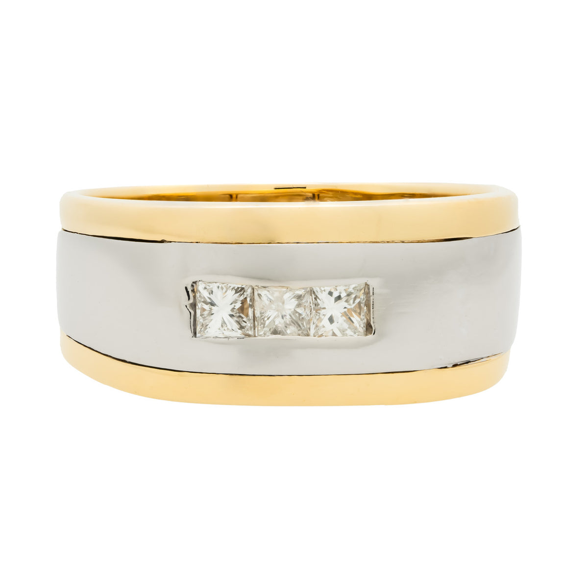LeVian .30 Carat Diamond Yellow and White Gold Mens Ring