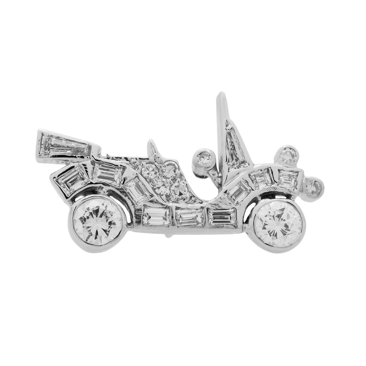 .41 Carat Diamond White Gold Car Tie Tac Lapel Pin