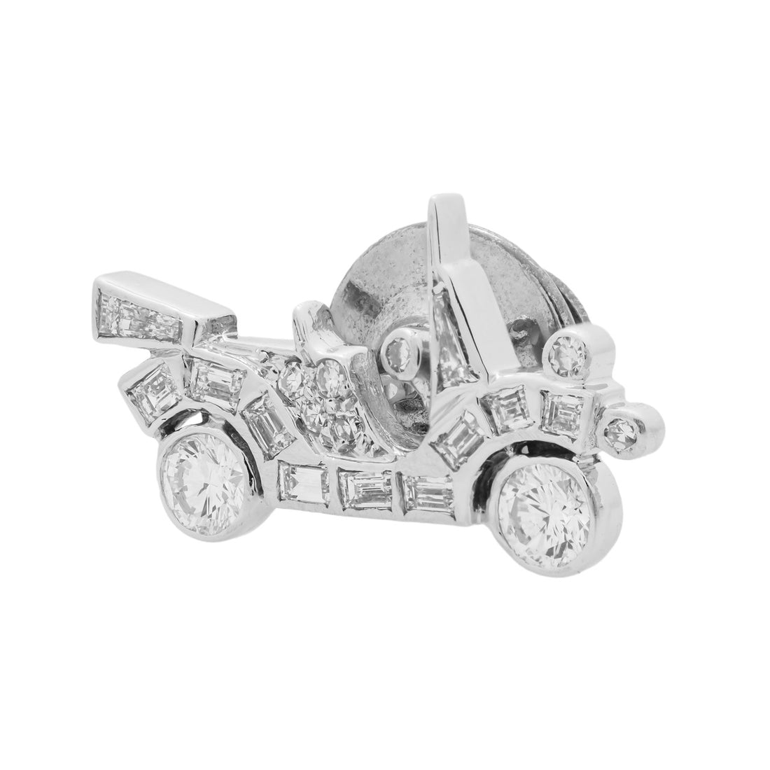.41 Carat Diamond White Gold Car Tie Tac Lapel Pin – image 5