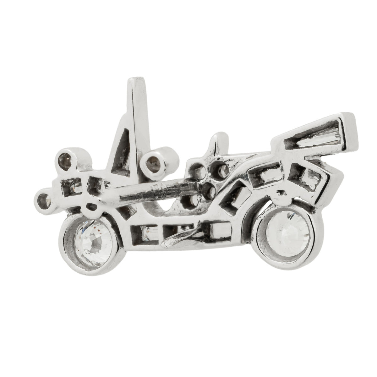 .41 Carat Diamond White Gold Car Tie Tac Lapel Pin – image 4