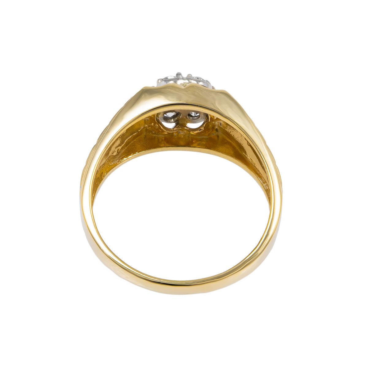 .50 Carat Diamond Two Tone Gold Mens Cluster Ring – image 5