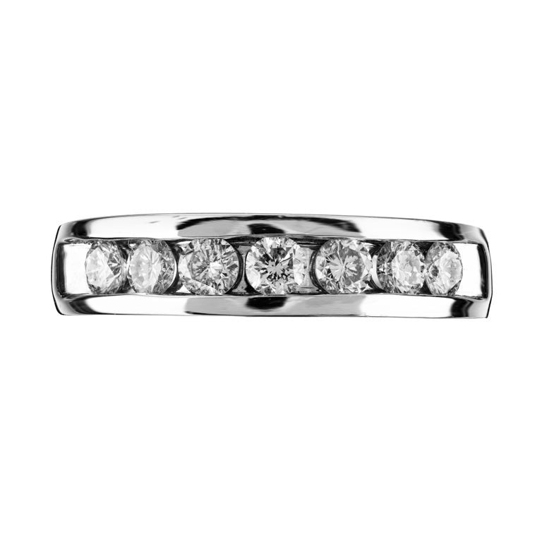 .90 Carat Round Diamond White Gold Men's Band Ring – image 2