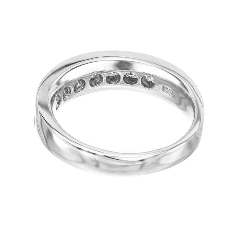 .90 Carat Round Diamond White Gold Men's Band Ring – image 5