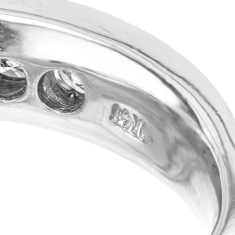 .90 Carat Round Diamond White Gold Men's Band Ring – image 6