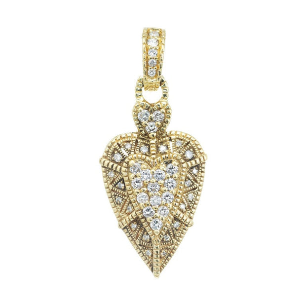 Judith Ripka .50 Carat Diamond Yellow Gold Heart Pendant Enhancer