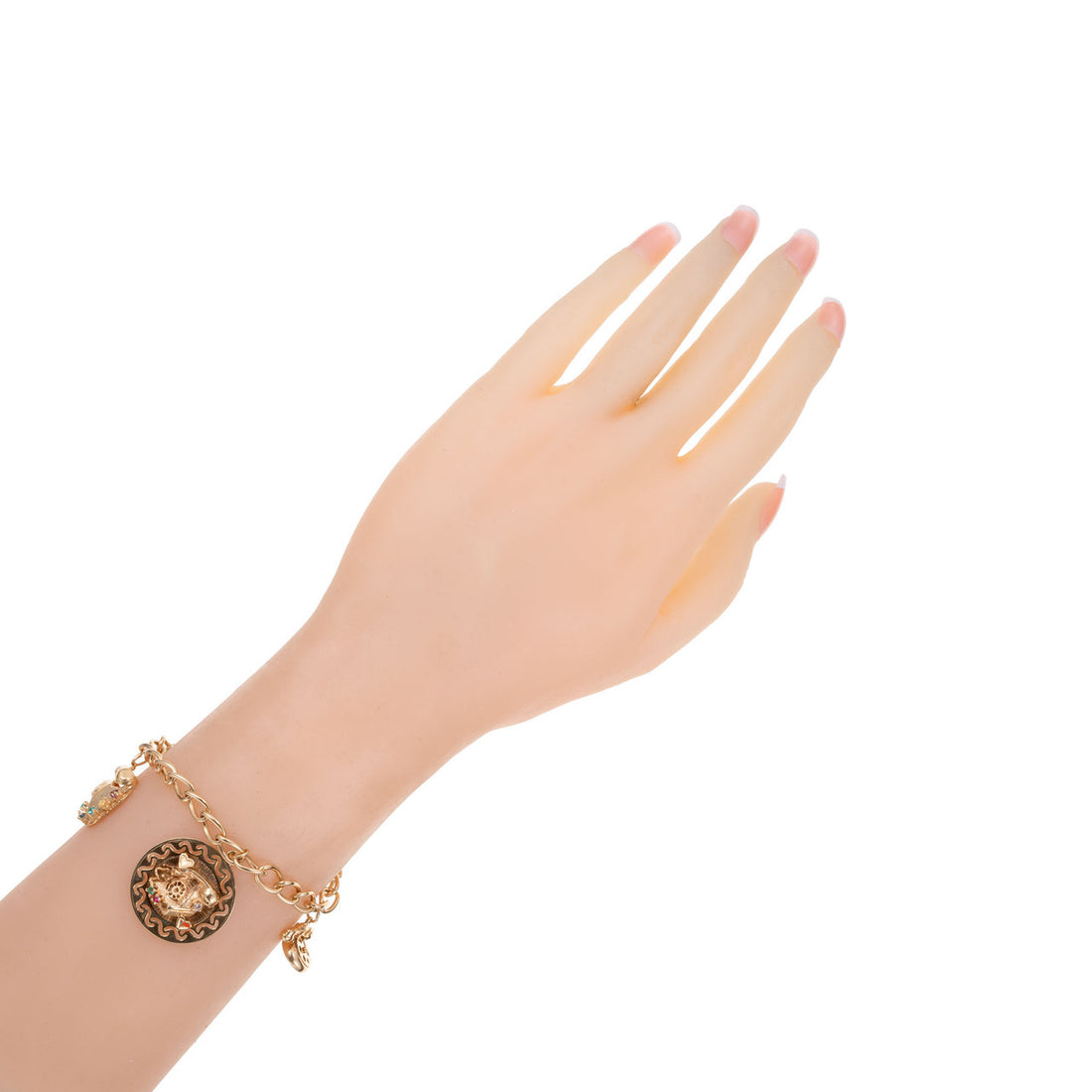 Yellow Gold Telephone Charm Link Bracelet – image 6