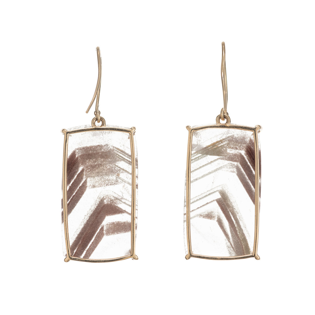 Peter Suchy 42.13 Carat Quartz Crystal 14k Yellow Gold Dangle Earrings – image 3