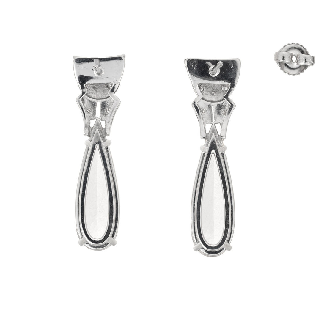 8.19 Carat Pear Morganite Diamond Platinum Dangle Earrings – image 5