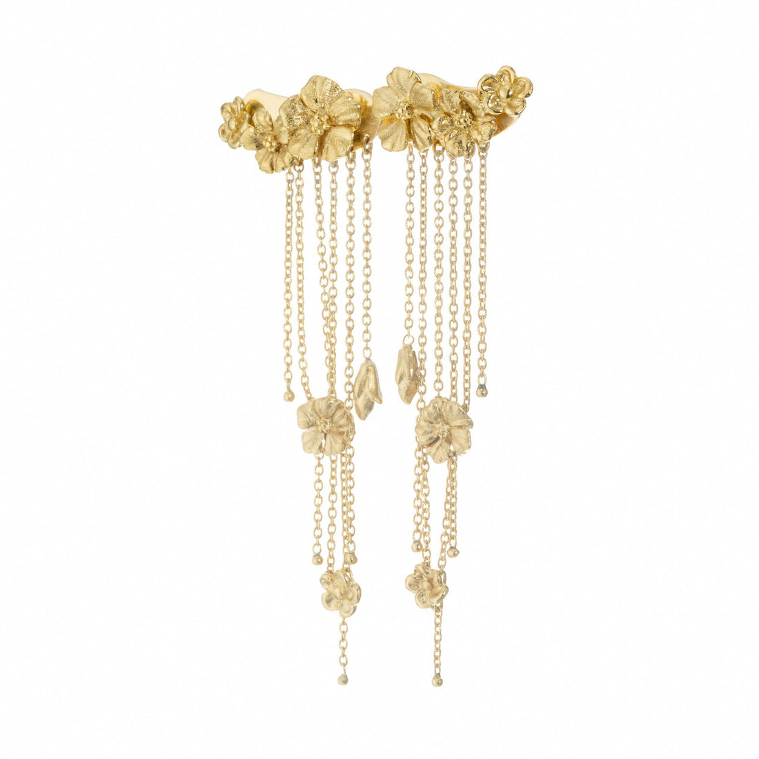 Talento Italiano Yellow Gold Flower Dangle Earrings – image 4
