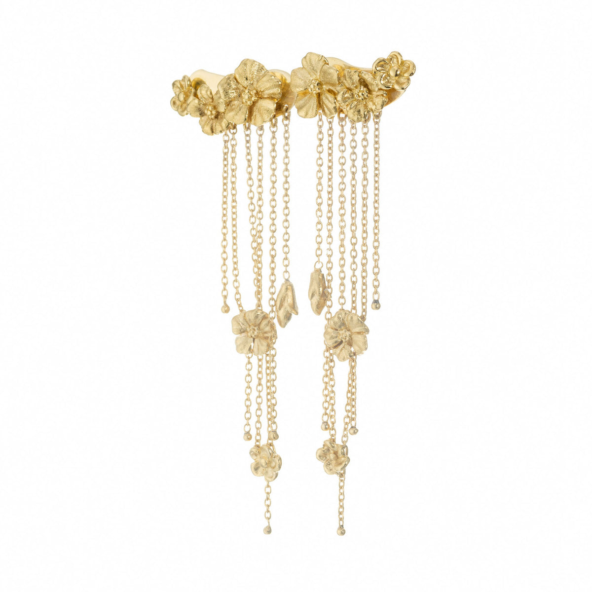 Talento Italiano Yellow Gold Flower Dangle Earrings – image 4