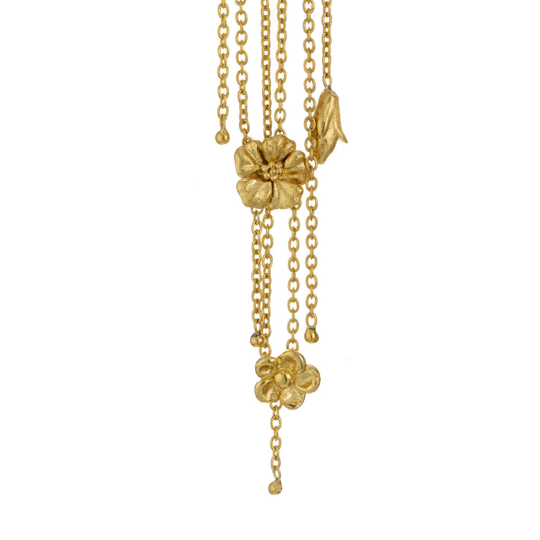 Talento Italiano Yellow Gold Flower Dangle Earrings – image 6