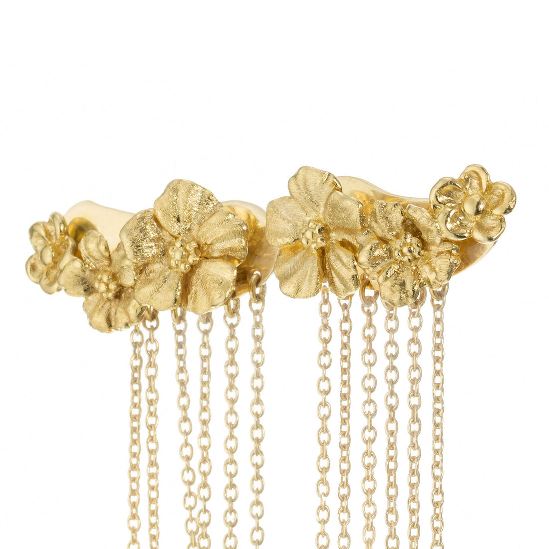 Talento Italiano Yellow Gold Flower Dangle Earrings – image 2