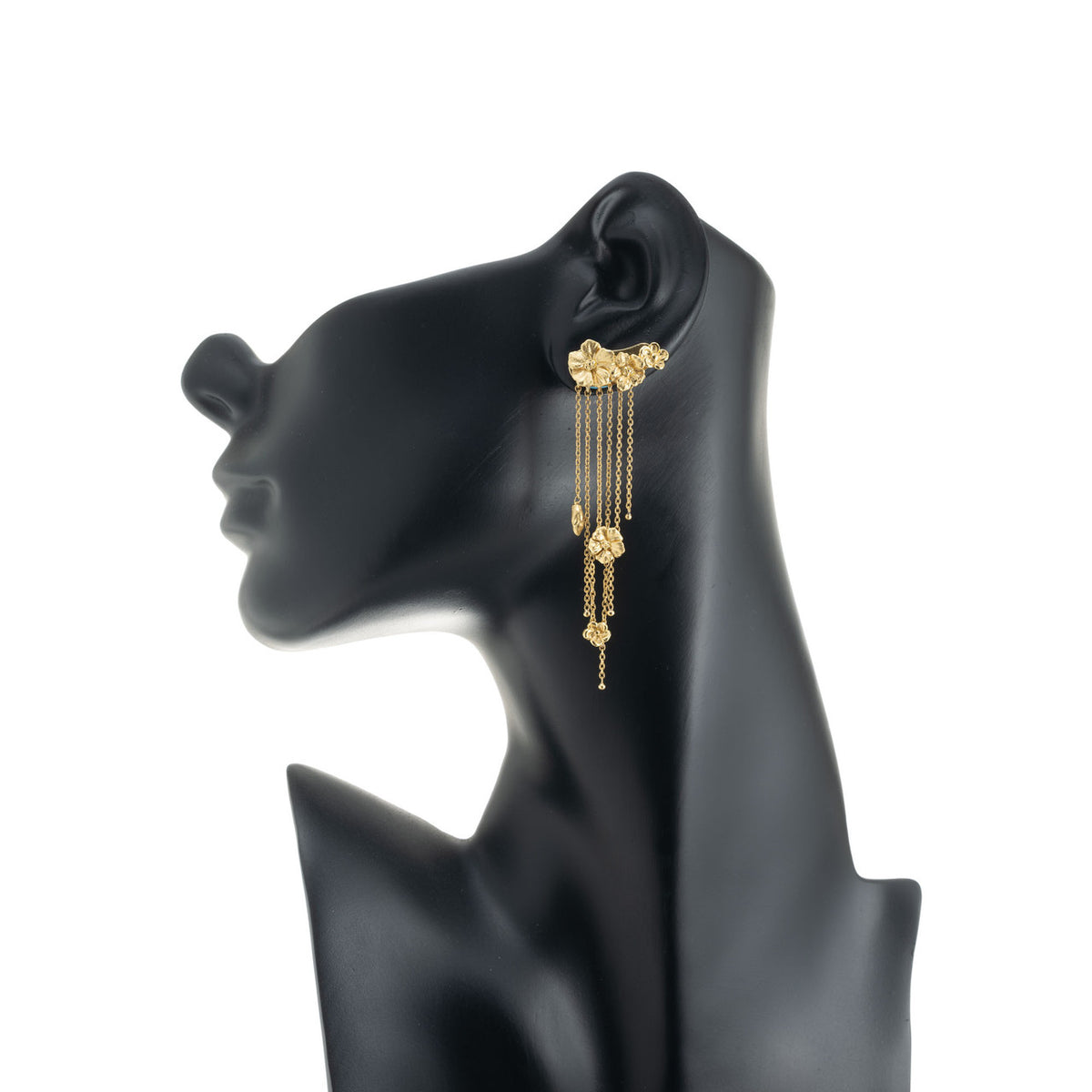 Talento Italiano Yellow Gold Flower Dangle Earrings – image 3
