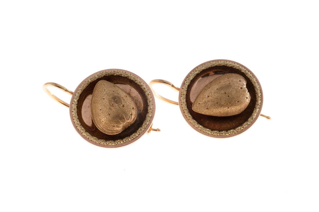 Victorian Gold Almond Necklace Earring Set – image 5