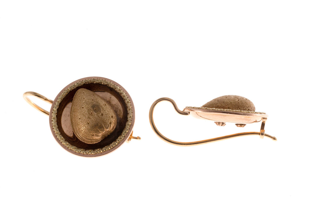 Victorian Gold Almond Necklace Earring Set – image 4