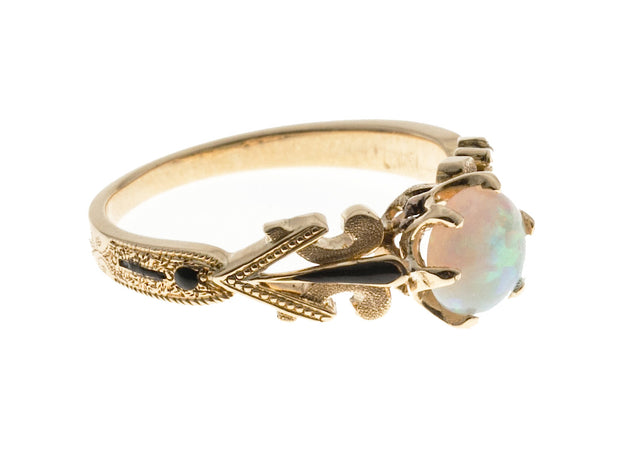 .50 Carat Opal 18k Yellow Gold Engagement Ring