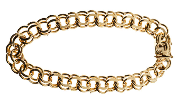 Vintage 1960 14k Double Spiral Heavy Link Charm Bracelet