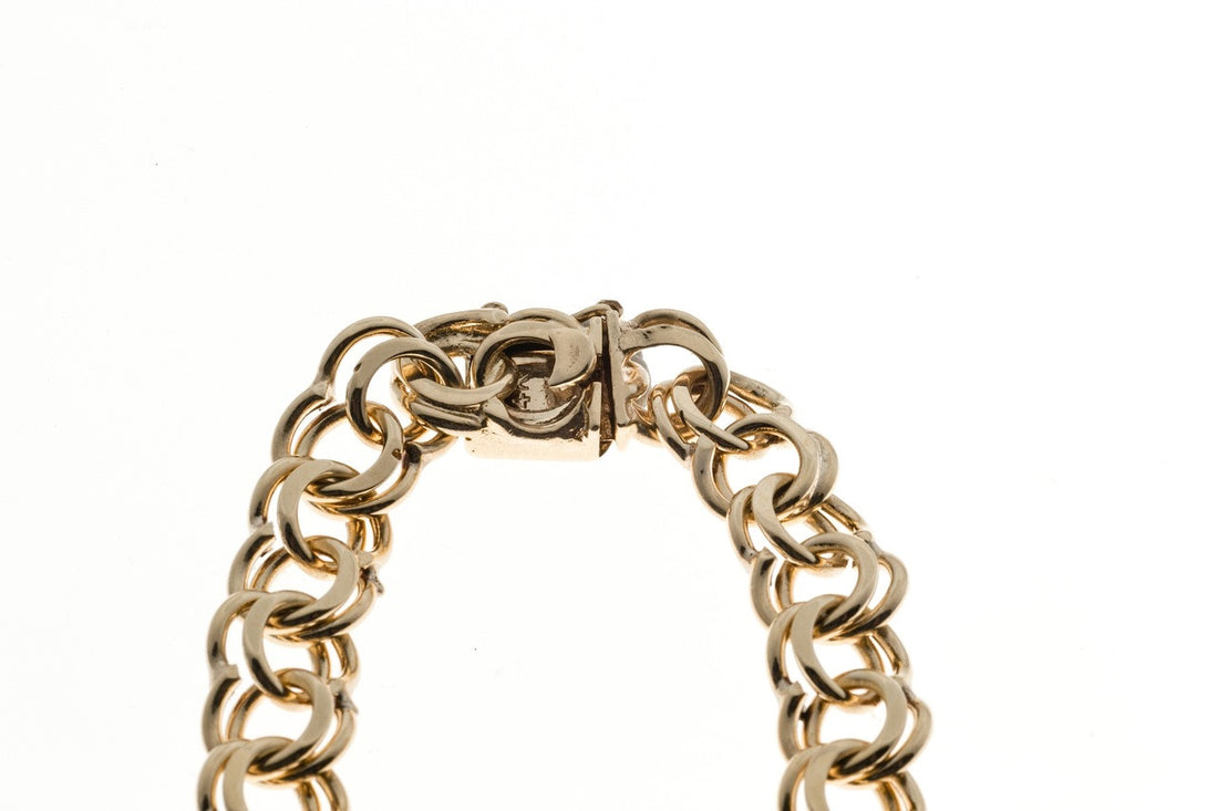 Vintage 1960 14k Double Spiral Heavy Link Charm Bracelet – image 3