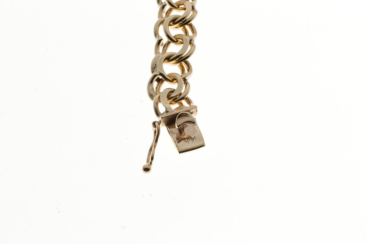 Vintage 1960 14k Double Spiral Heavy Link Charm Bracelet – image 2