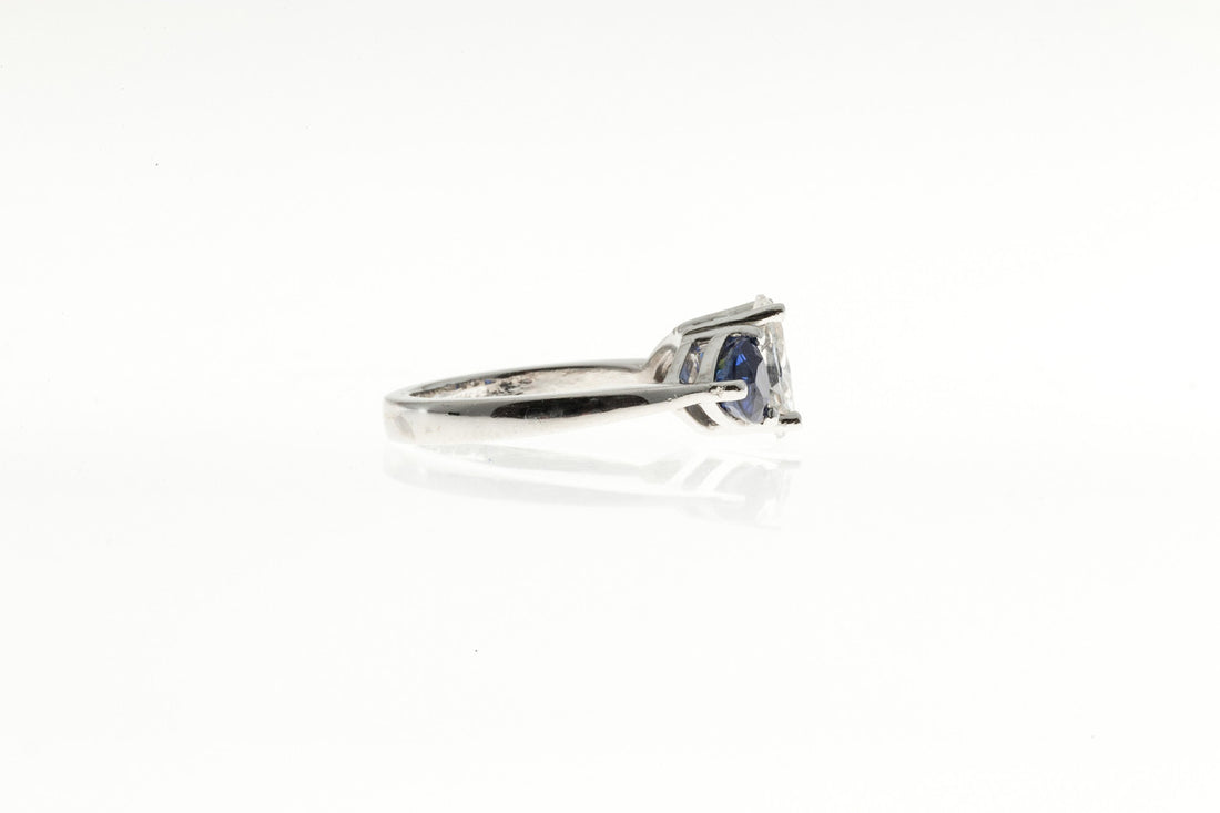 1940s Art Deco Style Green Tsavorite Garnet Platinum 12 Diamond Deco Ring – image 4