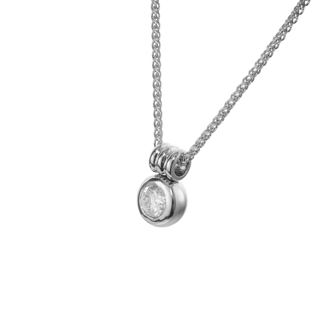 EGL Certified 1.23 Carat Round Diamond White Gold Pendant Necklace – image 6