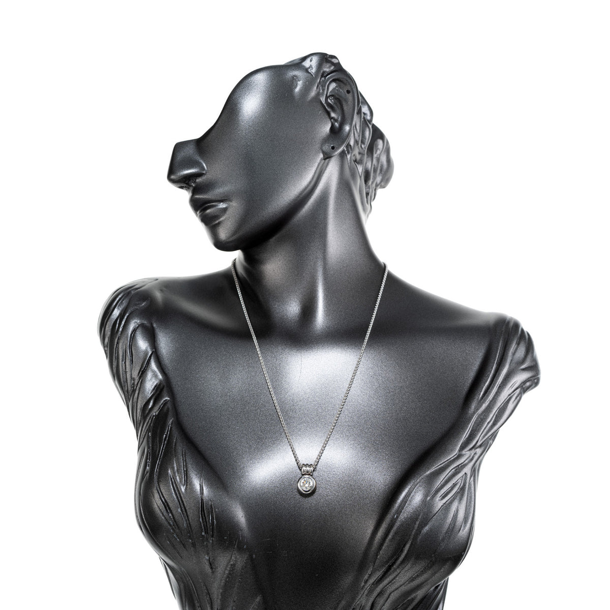 EGL Certified 1.23 Carat Round Diamond White Gold Pendant Necklace – image 7