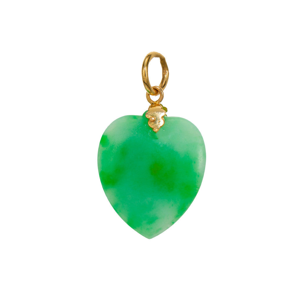GIA Jadeite Jade Heart Yellow Gold Pendant – image 4