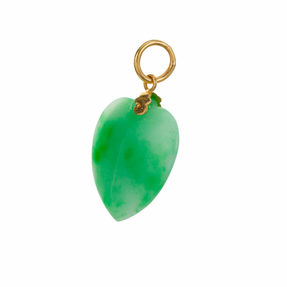 GIA Jadeite Jade Heart Yellow Gold Pendant – image 2