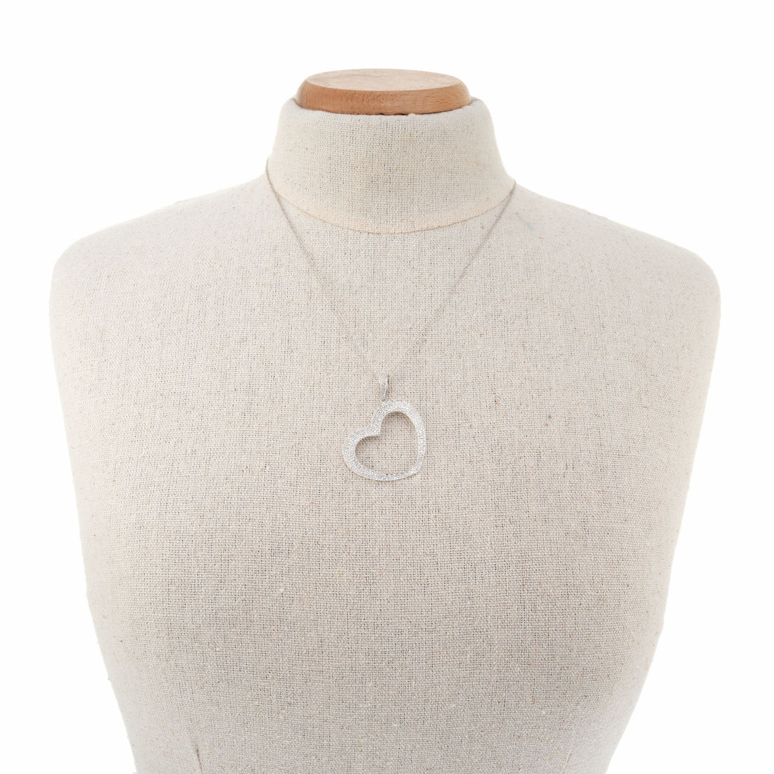 MRB .65 Carat Diamond White Gold Open Heart Pendant Necklace – image 5